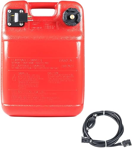 Tanque de combustible portátil fuera de borda de 6 galones24L para Yamaha Mercury Marine Boat Engine Incluye bomba de manguera de gas de 38 pulgadas
