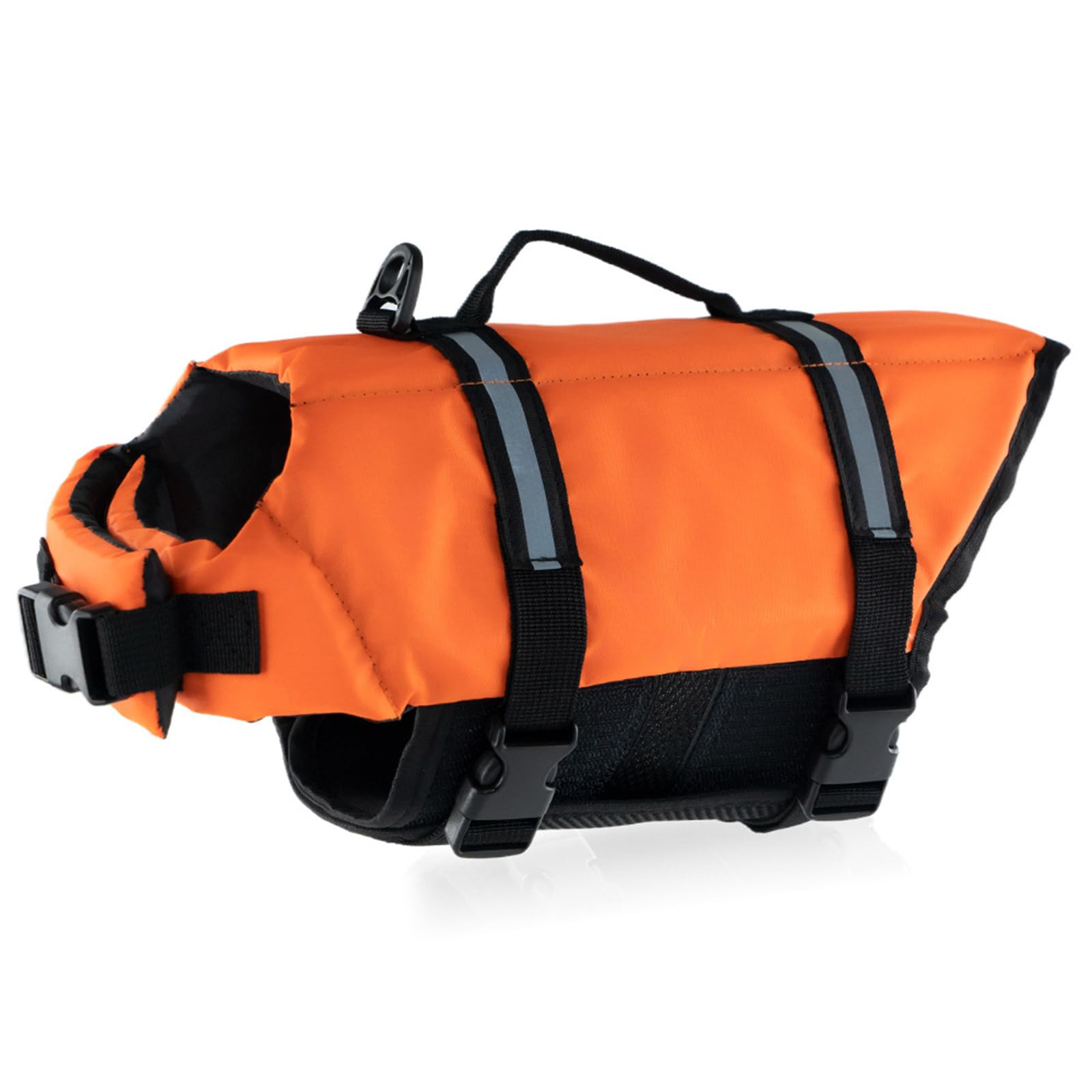 FANSU Dog Life Jacket Adjustable, Safety Floatation Vest Coat - Pet Life Preserver with Handle - For Swimming, Surfing, Boating - Orange, XS to XL