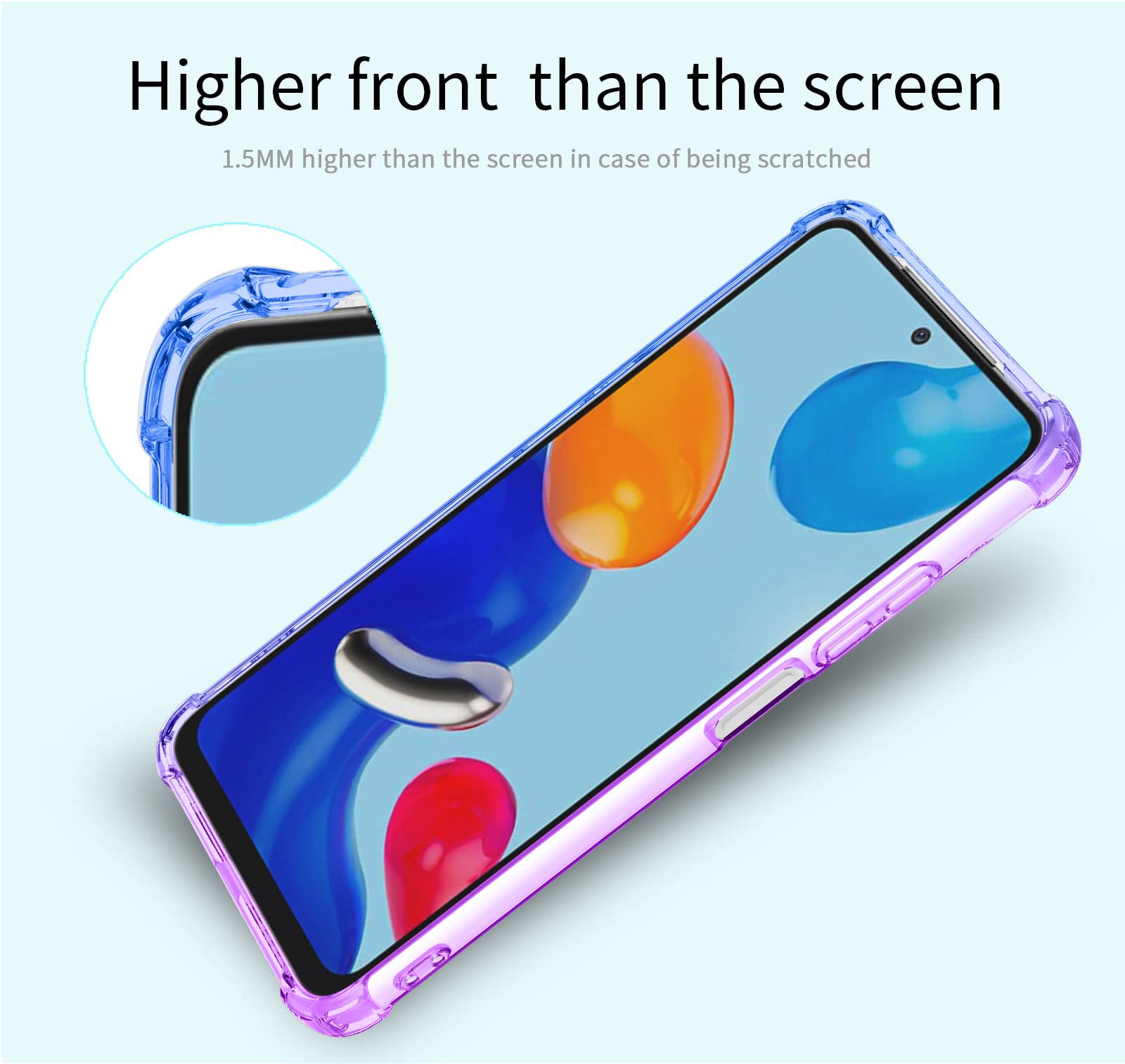 Dedux Cover per Xiaomi Redmi Note 12 PRO 5G, Custodia Trasparente Gradiente Protettivo TPU Case, Ultra Sottile Rinforzo a Quattro Angoli Cover (Rosa/Oro