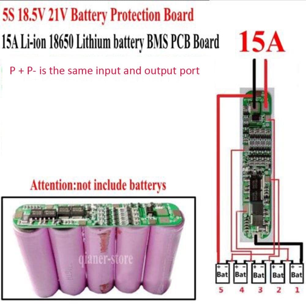xcluma 5S 15A Li-ion Lithium Battery 18650 Charger PCB BMS 18.5V Cell Protection Board 1