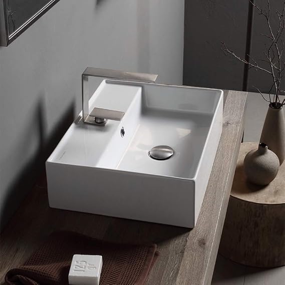 Scarabeo 5112-One Hole Bathroom Sink, One, White