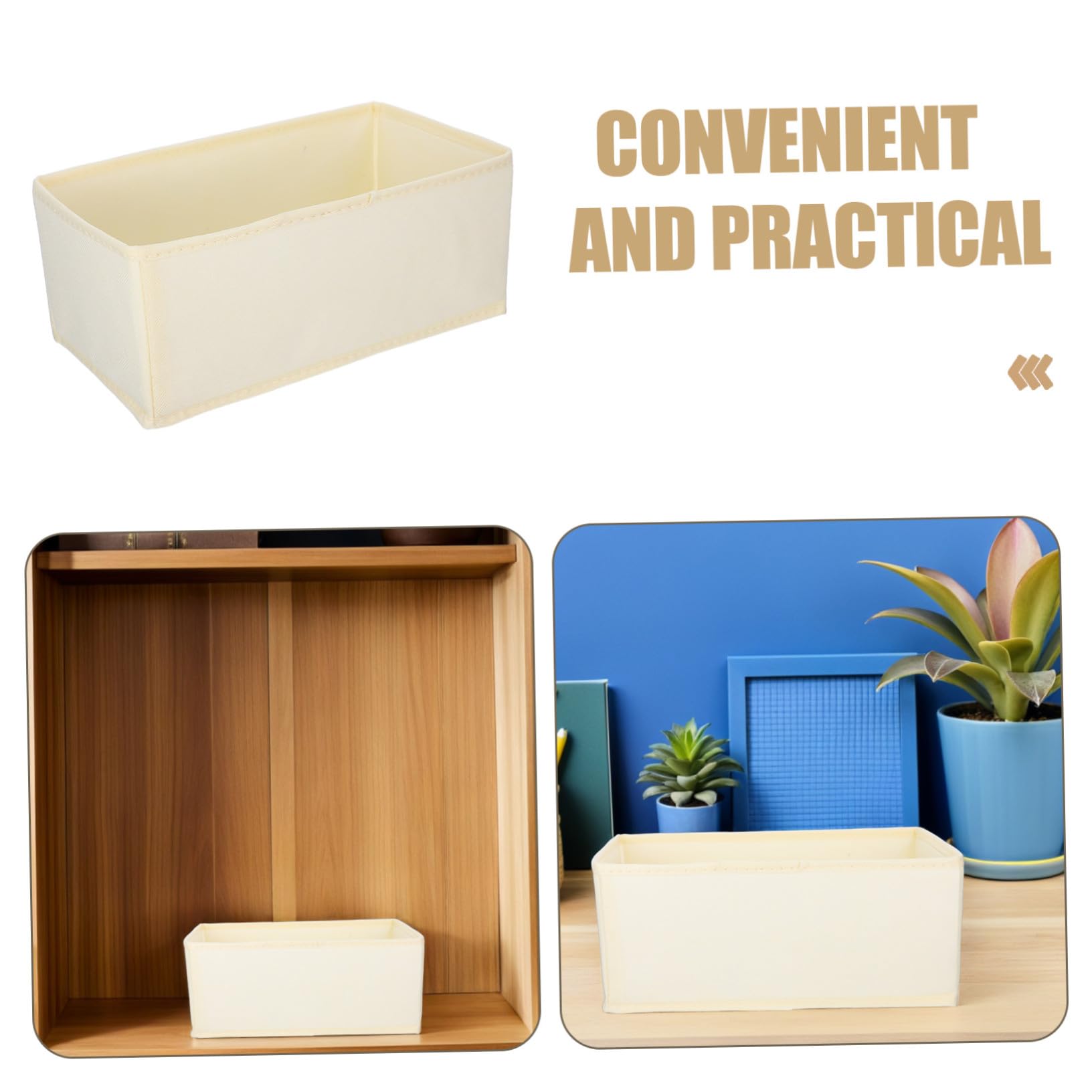 6 Piezas Organizadores para Ropa Divisor Tapa para Ropa Interior y Calcetines Organizador de Armario de Tela Beige Caja de Almacenamiento para y Vestidor