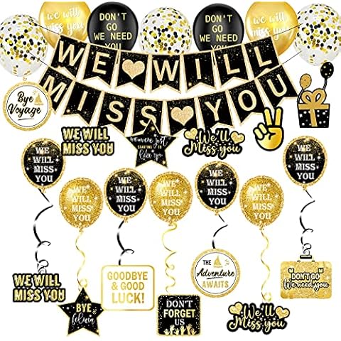 Farewell Party Decorations Supplies Kit, We Will Miss You Decorations, Going Away Party Decorations, Will Miss You Banner, Great for Retirement Farewell Going Away Job Change Party Cover