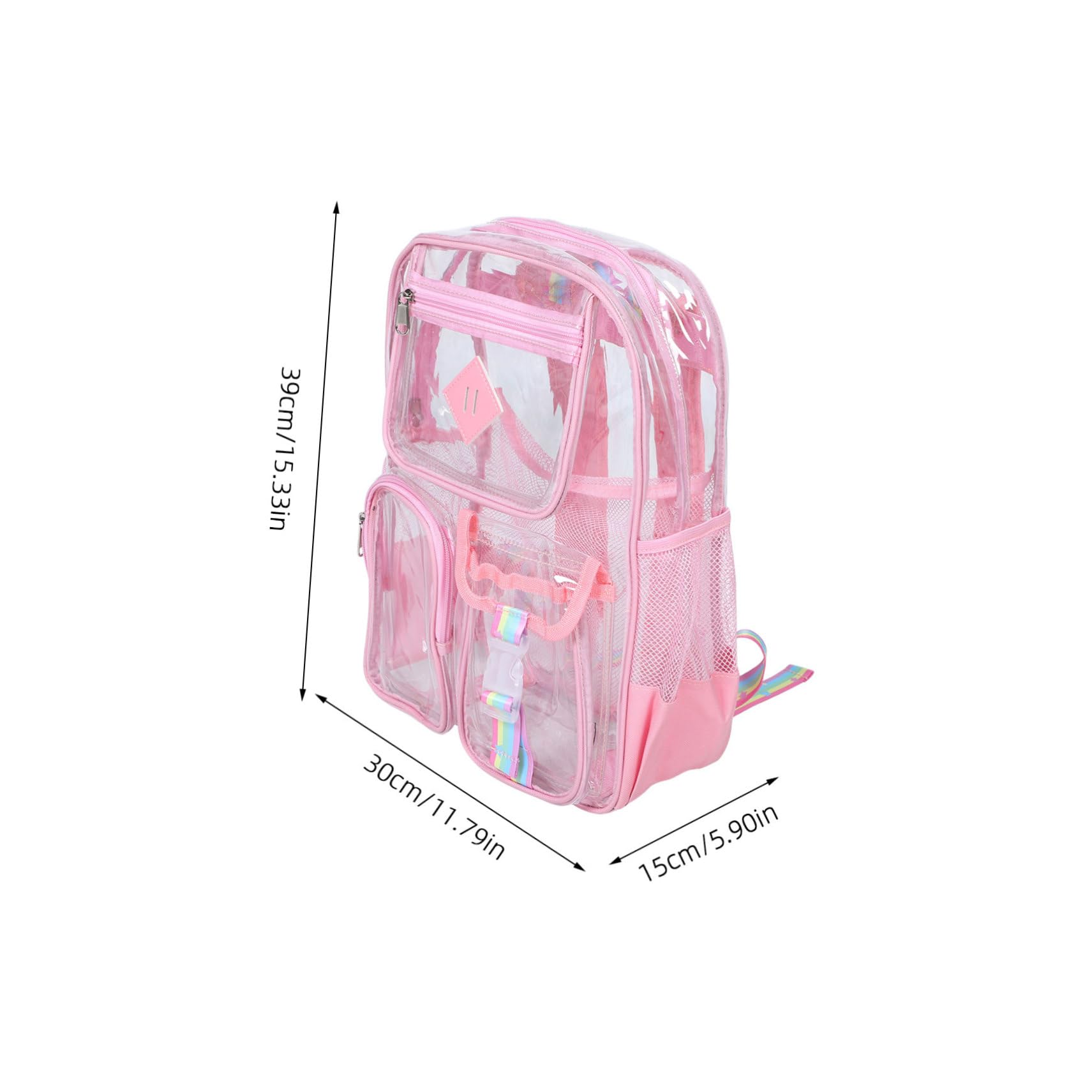 POPETPOP Zaino Trasparente in Pvc con Grande Capacità per Concerti e Uso Quotidiano, Zaino Leggero e Resistente per Eventi e Viaggi
