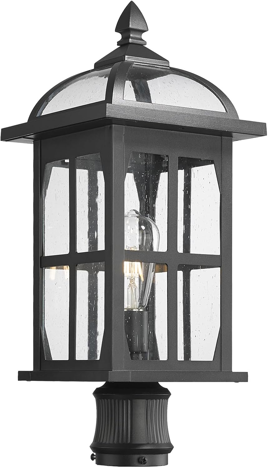 Darkaway Large Outdoor Post Lights Lamp Posts Outdoor Lighting, 21.7inch Waterproof Aluminum Post Lights Exterior Light Fixtures with Glass,Overside Fence Pole Lights for Porch Yard Patio Garage Medium - 21.7inch