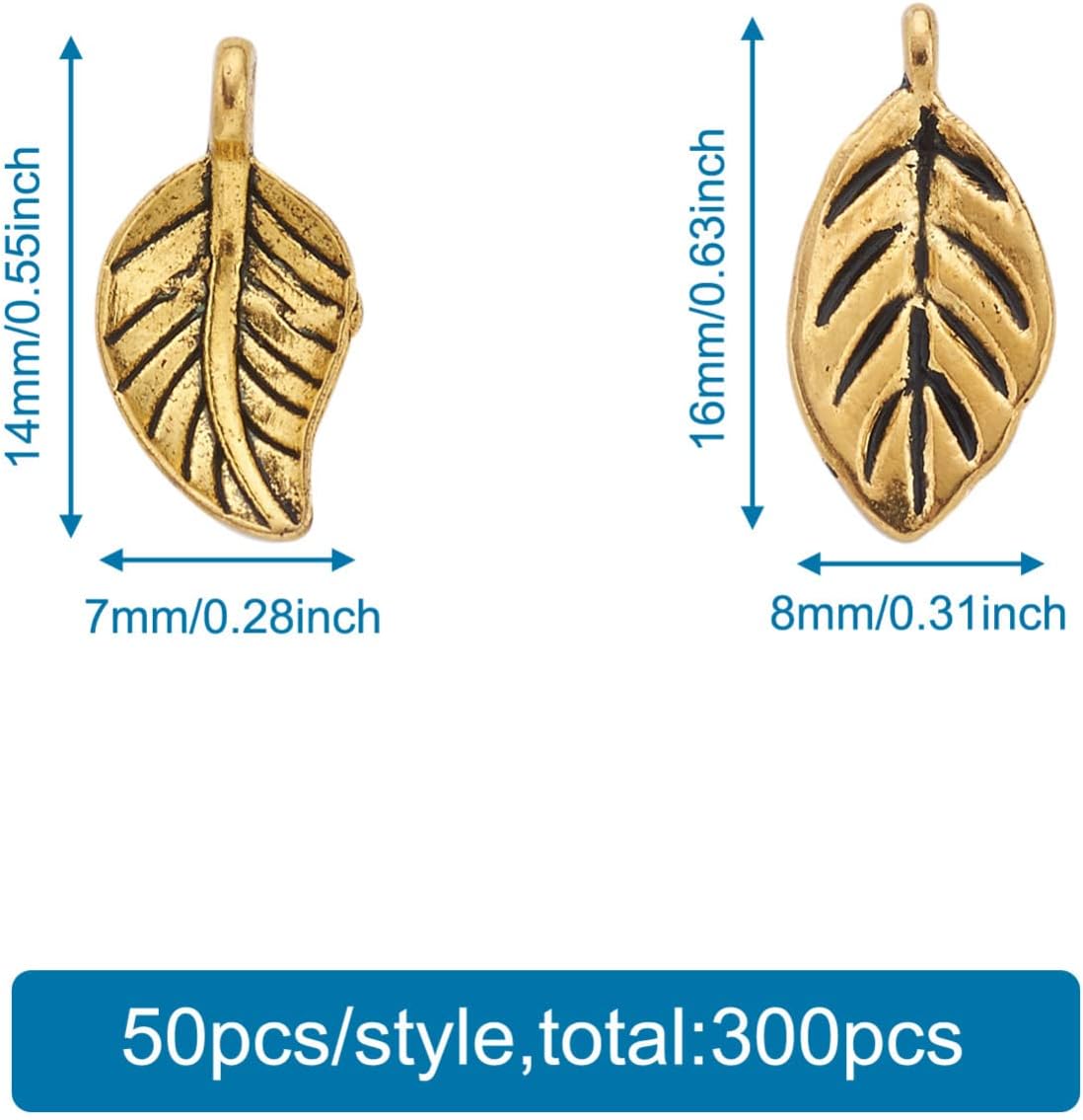 Craftdady Golden Elephant Lucky Pendants - Antique Gold Jesus Fish Vintage Buddhist Leaf Evil Eye Dangle Necklace Earring Charms for DIY Craft Jewelry Making - Image 3