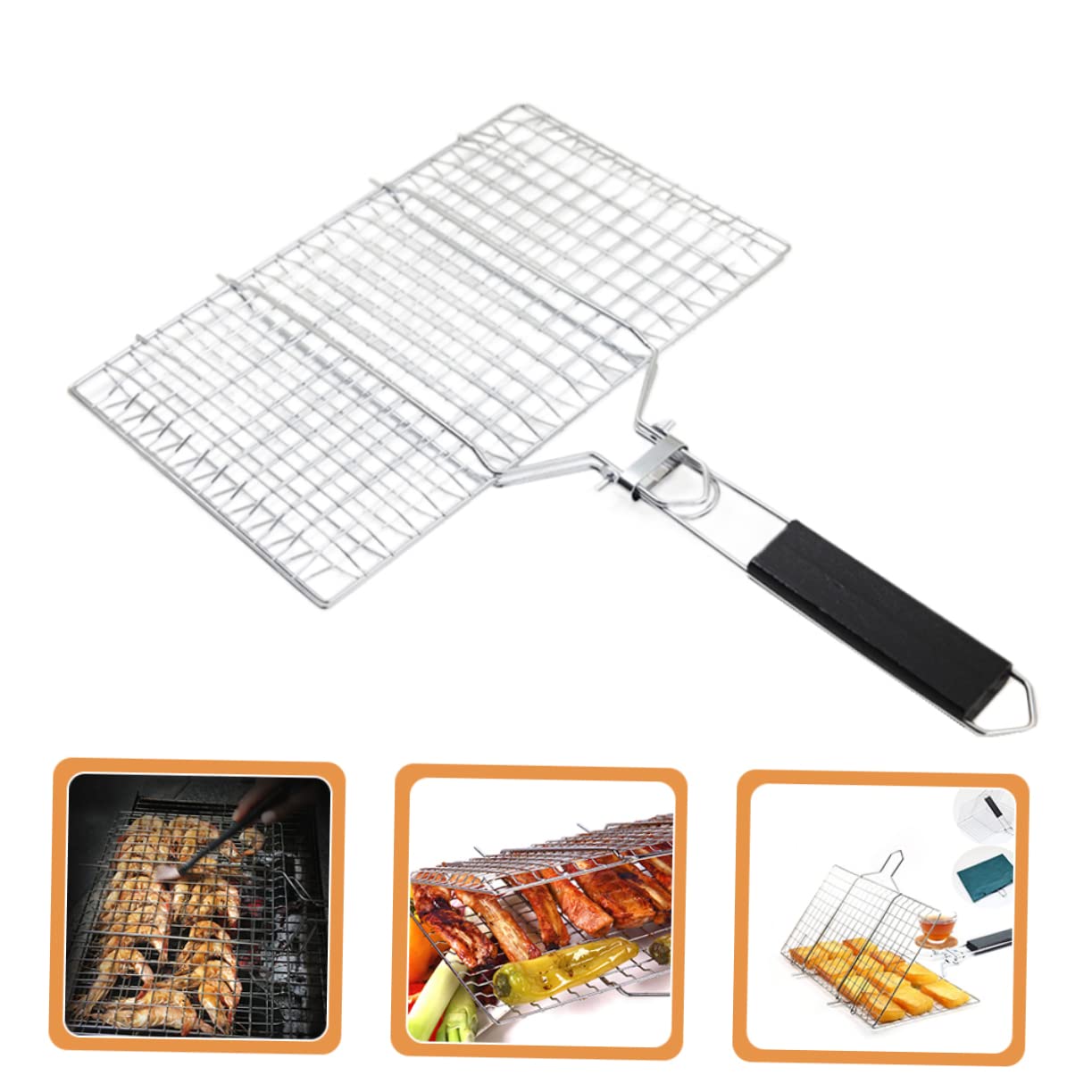 Parrilla desmontable de acero inoxidable para barbacoa – Estante plegable para carne, pescado y barbacoa – Accesorio perfecto para los entusiastas de la cocina al aire libre y a la parrilla