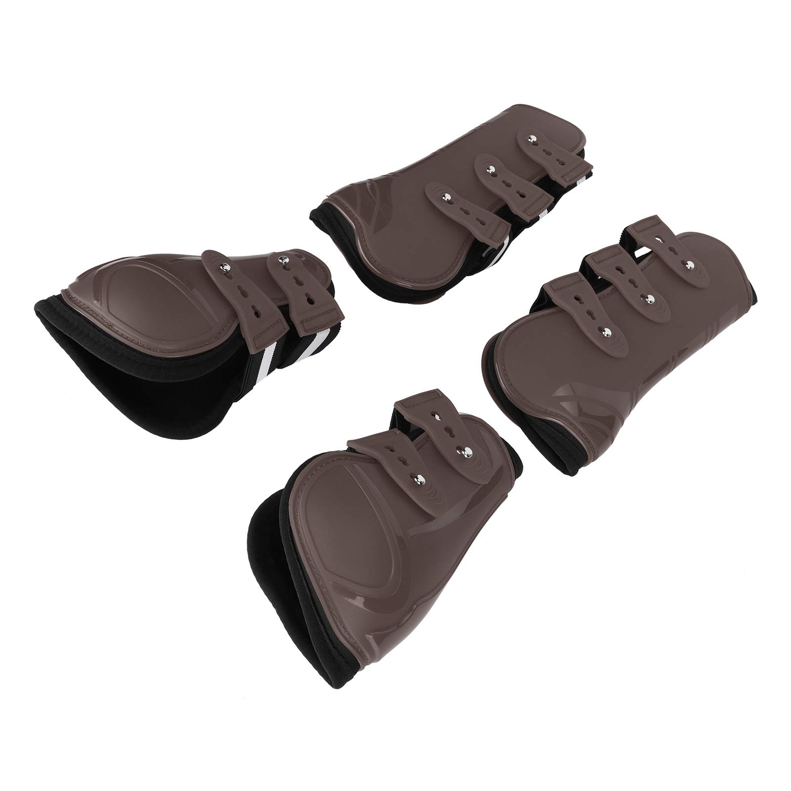 Protezione per Le Gambe Del Cavallo, Protezione per Le Gambe Del Cavallo Ispessita Con Guscio in PU Con Attrezzatura per Fodera Morbida, Protezioni per Le Gambe Del Cavallo(M-marrone)