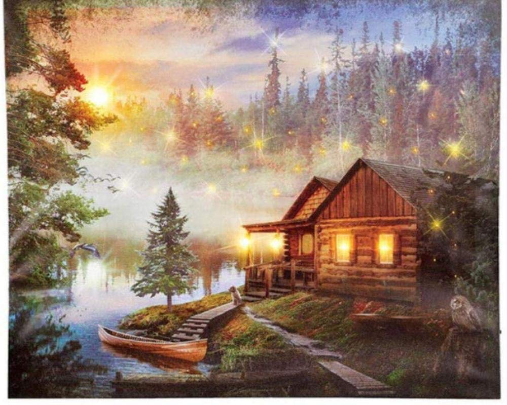 yangww Jigsaw Puzzle 1000 Pieces Adult Child Diy3D Set Jigsaw Toy River at Night Classic Jigsaw Puzzle Wooden Toy Puzzle Unique Gift Home Decoration，75x50cm