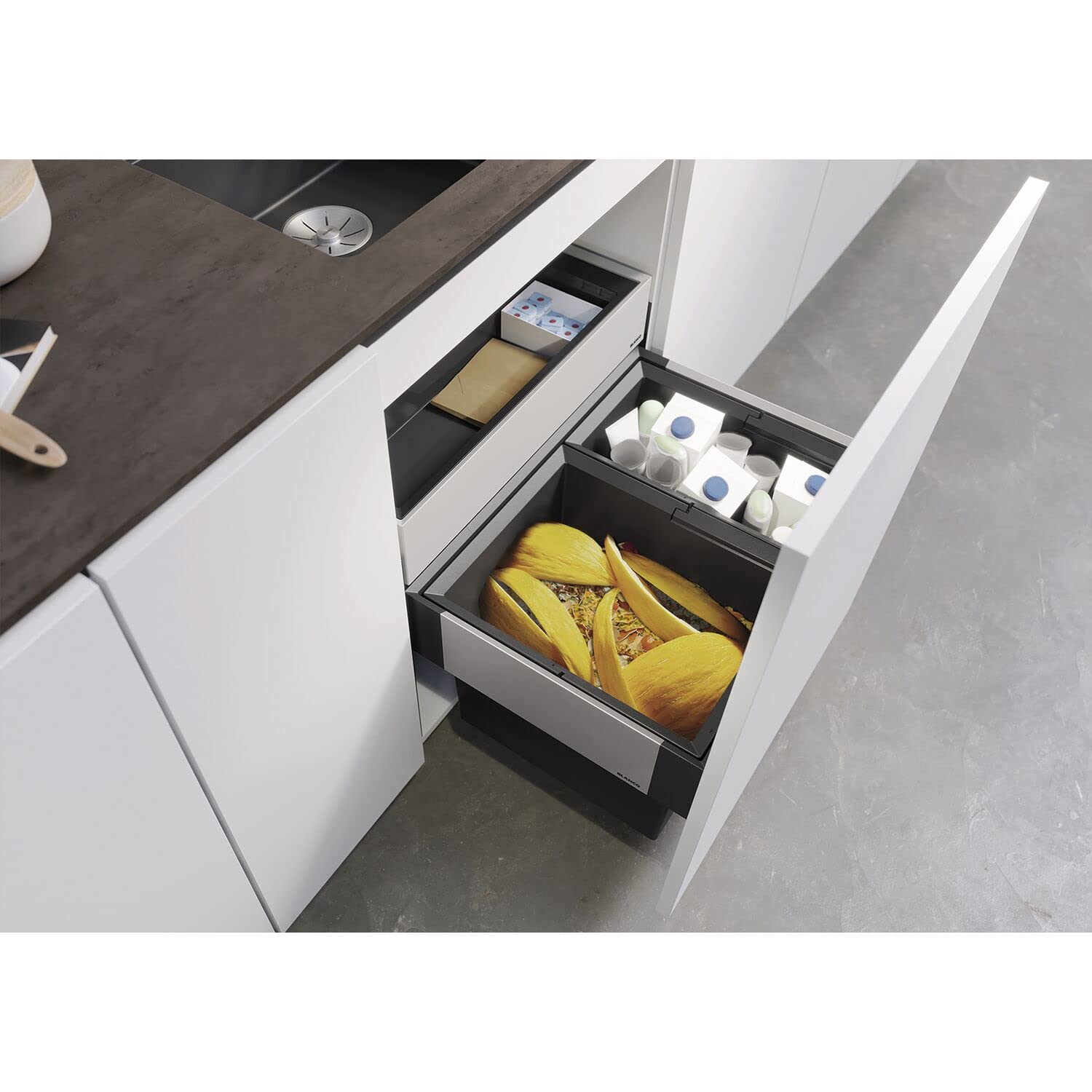 Blanco Select Ii 60/2 Orga Kosz na Śmieci, Czarny, 60 L