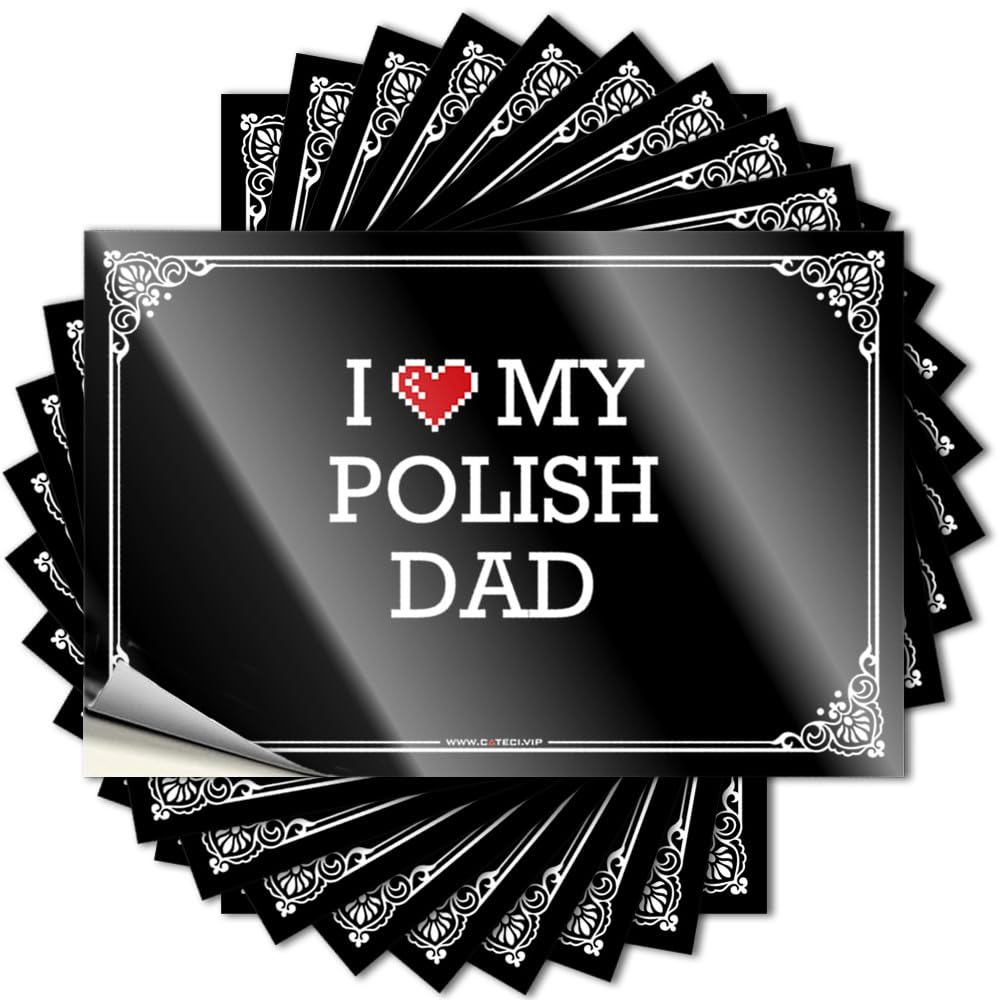 Sticker Unique Bar Man Cave Decor Bumper I Love My Polish Dad - No Residue Decals for Indoor(8X12CM)