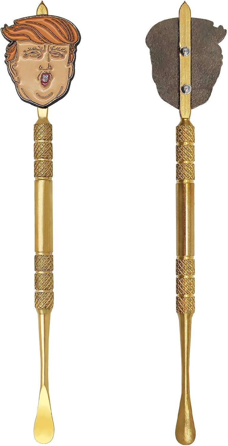 2 Pack 4.7 Inch Wax Carving Tool, Trump Toy Gift Stainless Steel Wax Sculpting Tool (Gold）