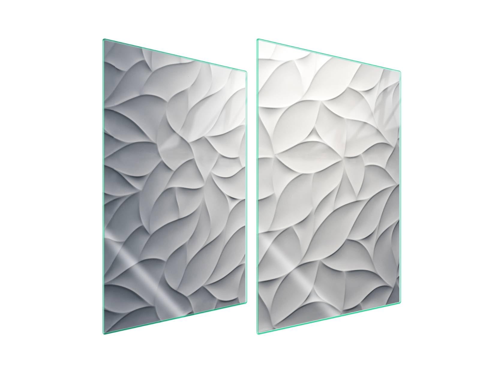 Protections Plaques De Cuisson Wenko - Lot De 2 En Verre Trempé 30x52cm - Motif Bleuets - Antidérapantes Et Lavables