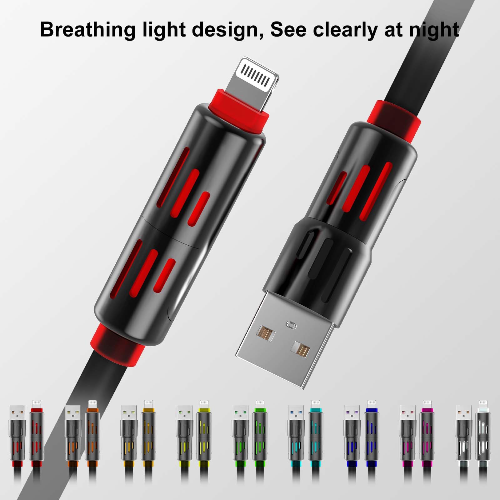 Esimen 6-in-1 240W USB C Cable With LED Light & Ignition - Fast Charging For IPhone 16 Pro Max, Laptops & More