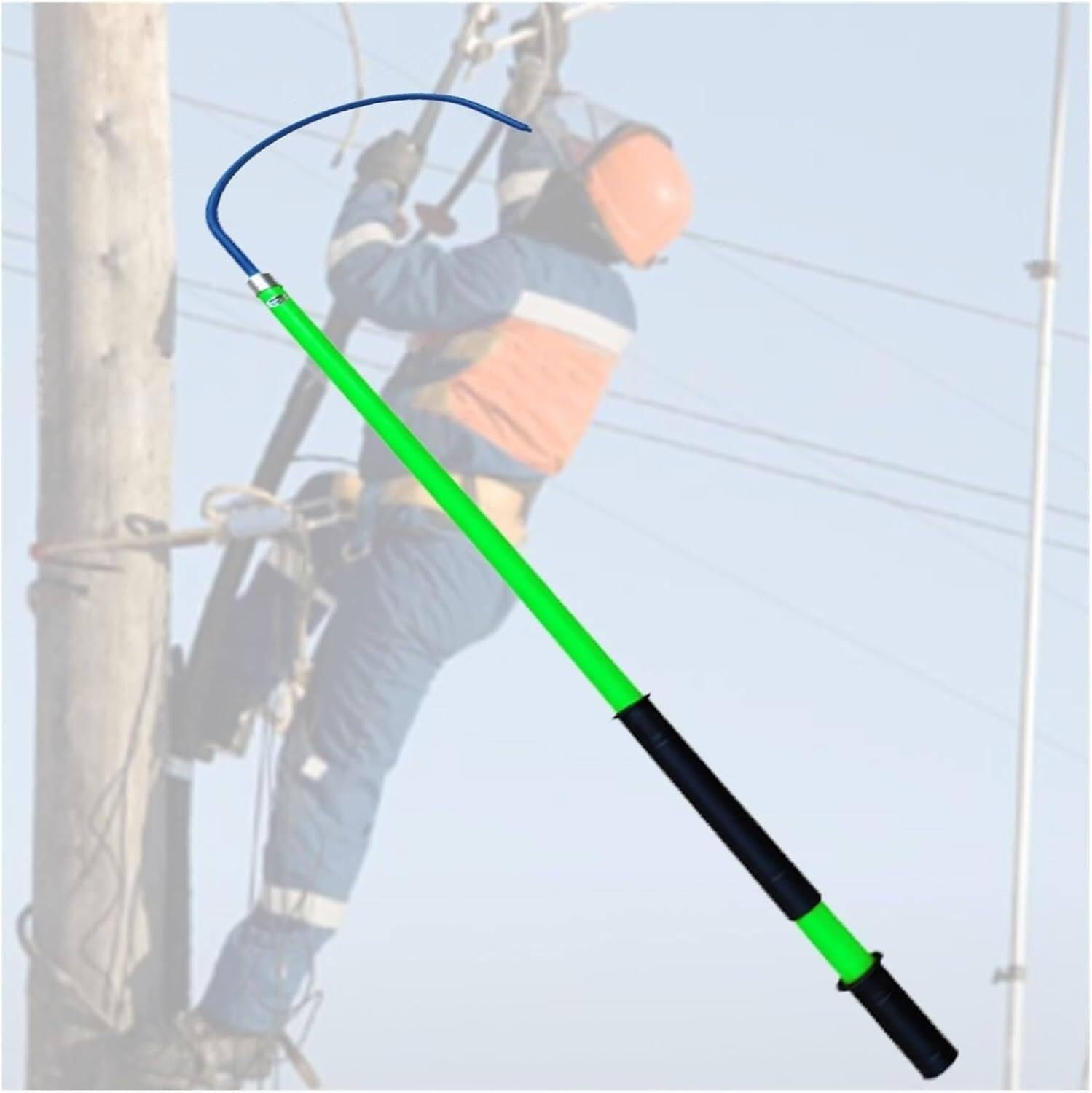 GHHVFEC Insulated Rescue Hook For High Voltage Electrical Work,Non-Conductive Body Pull Stick, Safety And Defense Tools For Emergency Care(Green,1.5m/4.9ft)