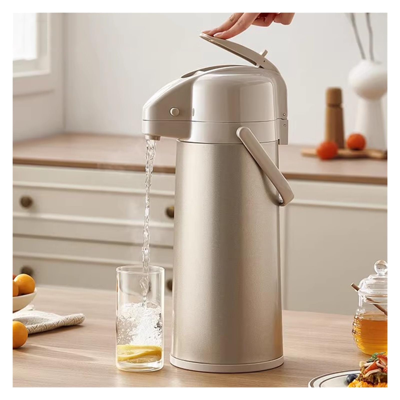 Termo de café y té, dispensador de bomba de doble pared aislada para agua caliente, gran capacidad para conferencias y eventos
