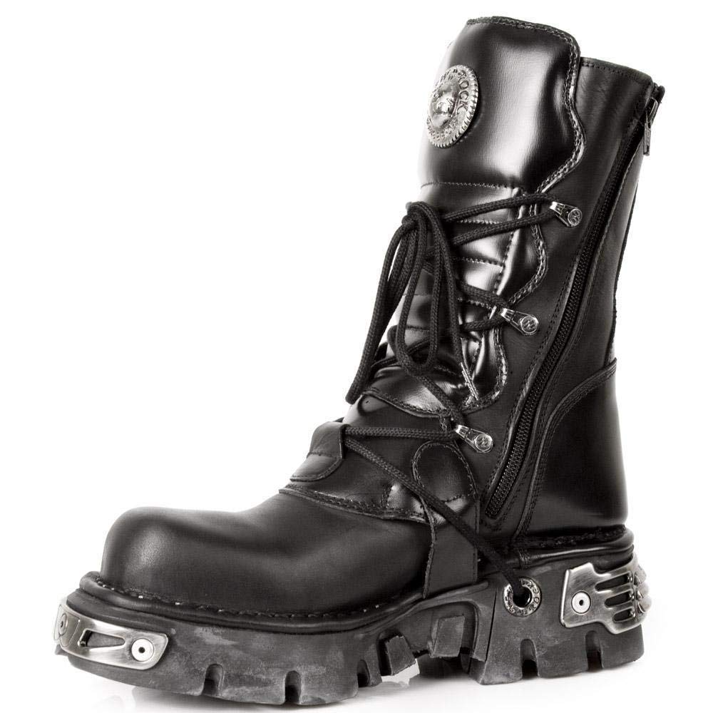 New Rock Shoes Classic Reactor Boots with Skull Buckles UK 8