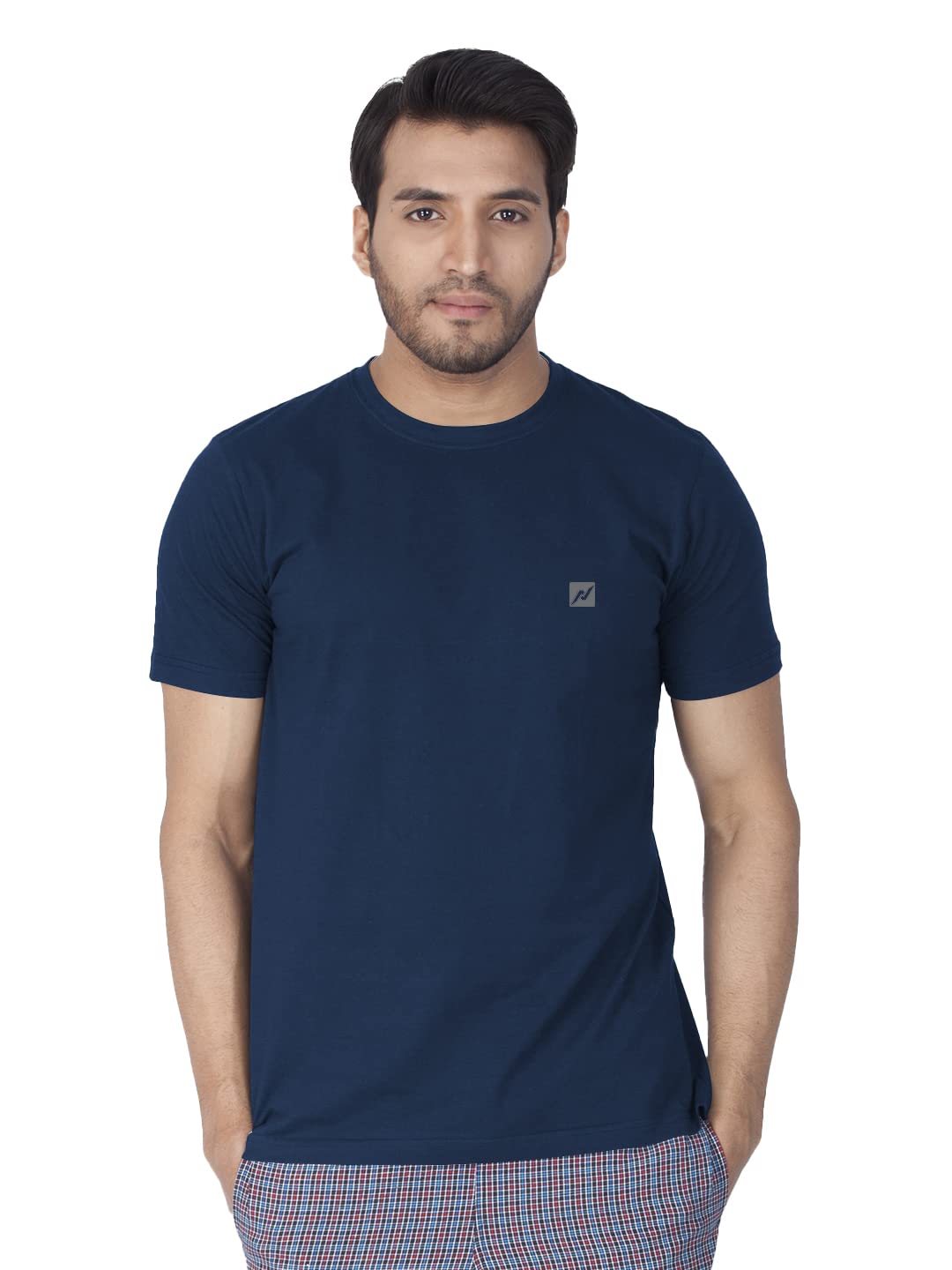 lux nitro Men's Solid Modern Fit (Round Neck T-Shirt_MYKONAS Blue L)-picture-33