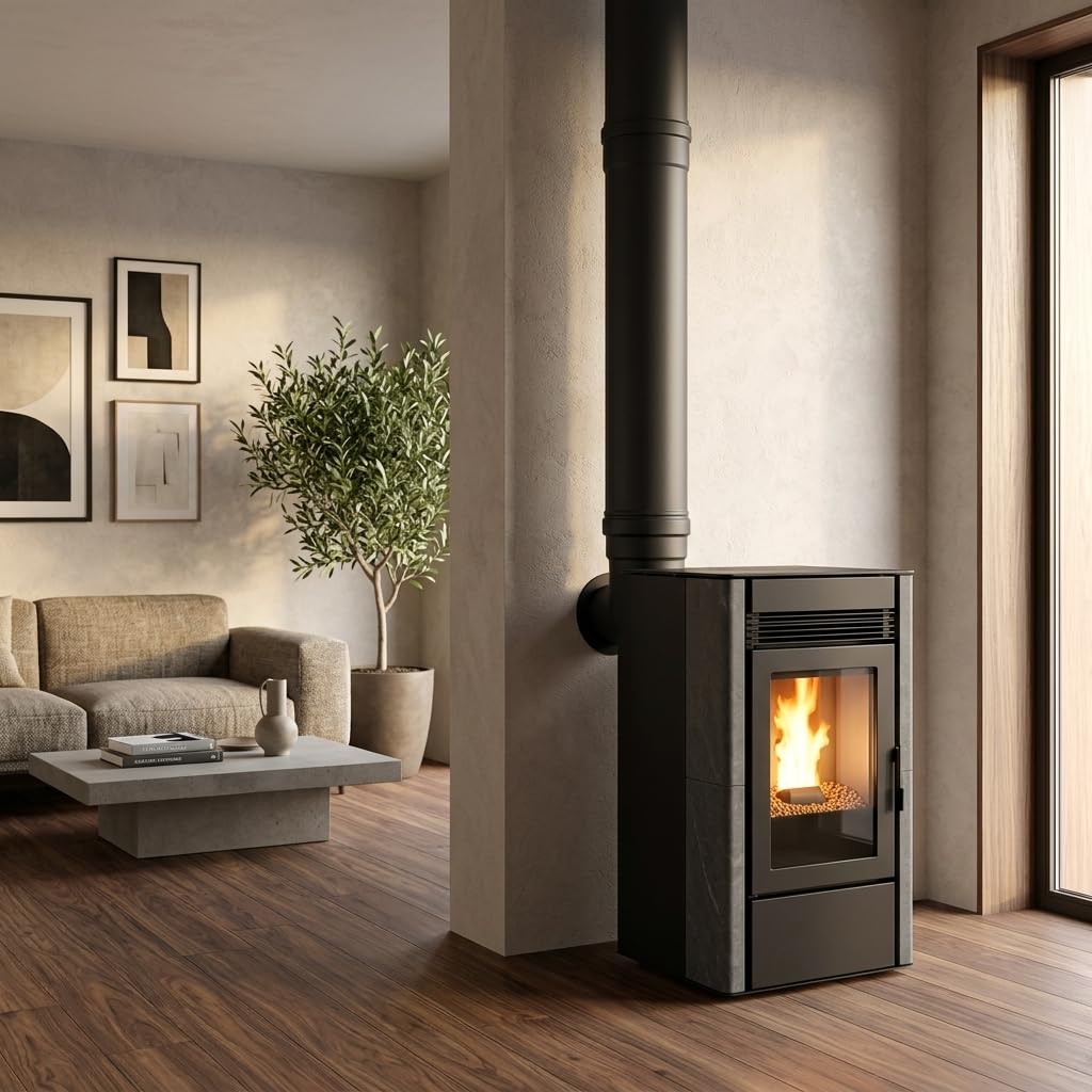 MAKA Tubo 1000 mm Canna Fumaria Pellet Nero Ø 100 mm
