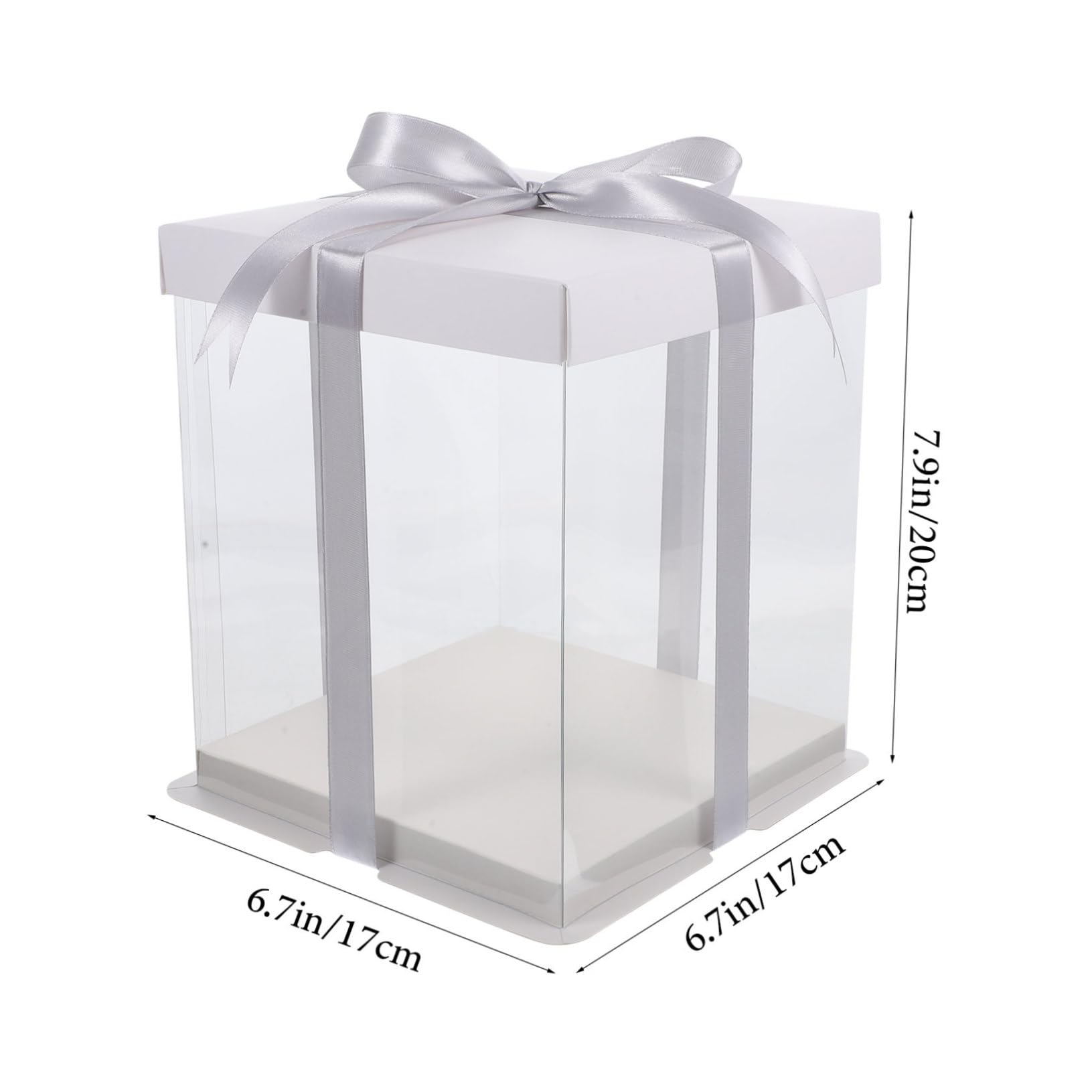 Unomor 5Pcs Clear Cake Box Transparent Cake Display Box for Baking Present Packaging Cake Carrier for Birthday Parties Weddings and Special Occasions