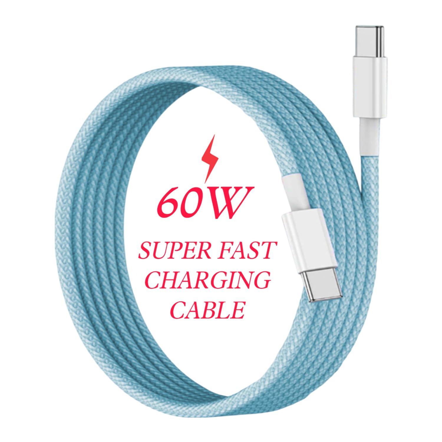 (60W) For Google Pixel 10/10-Pro/10-Pro-XL, 9/9a/9-Pro XL Fold, 8/8a/8-Pro, 7/7a/7-Pro, 6/6a/6-Pro Charger Cable USB-C to C Super Fast Charging for Pixel Phone 10/9/8 Charger Cable (BLUE)