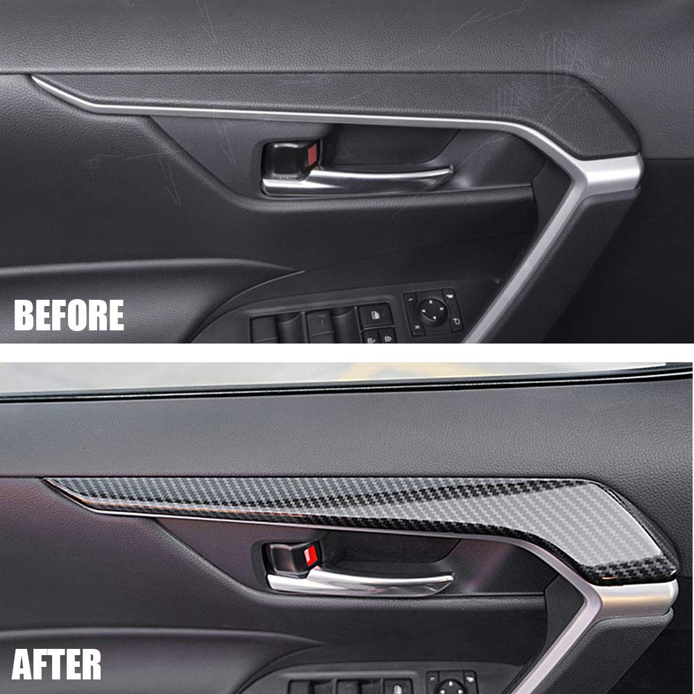 XITER 4-Piece ABS Carbon Fiber Door Handle Bowl Trim Covers For Toyota RAV4 (2019-2025) – Scratch Protection