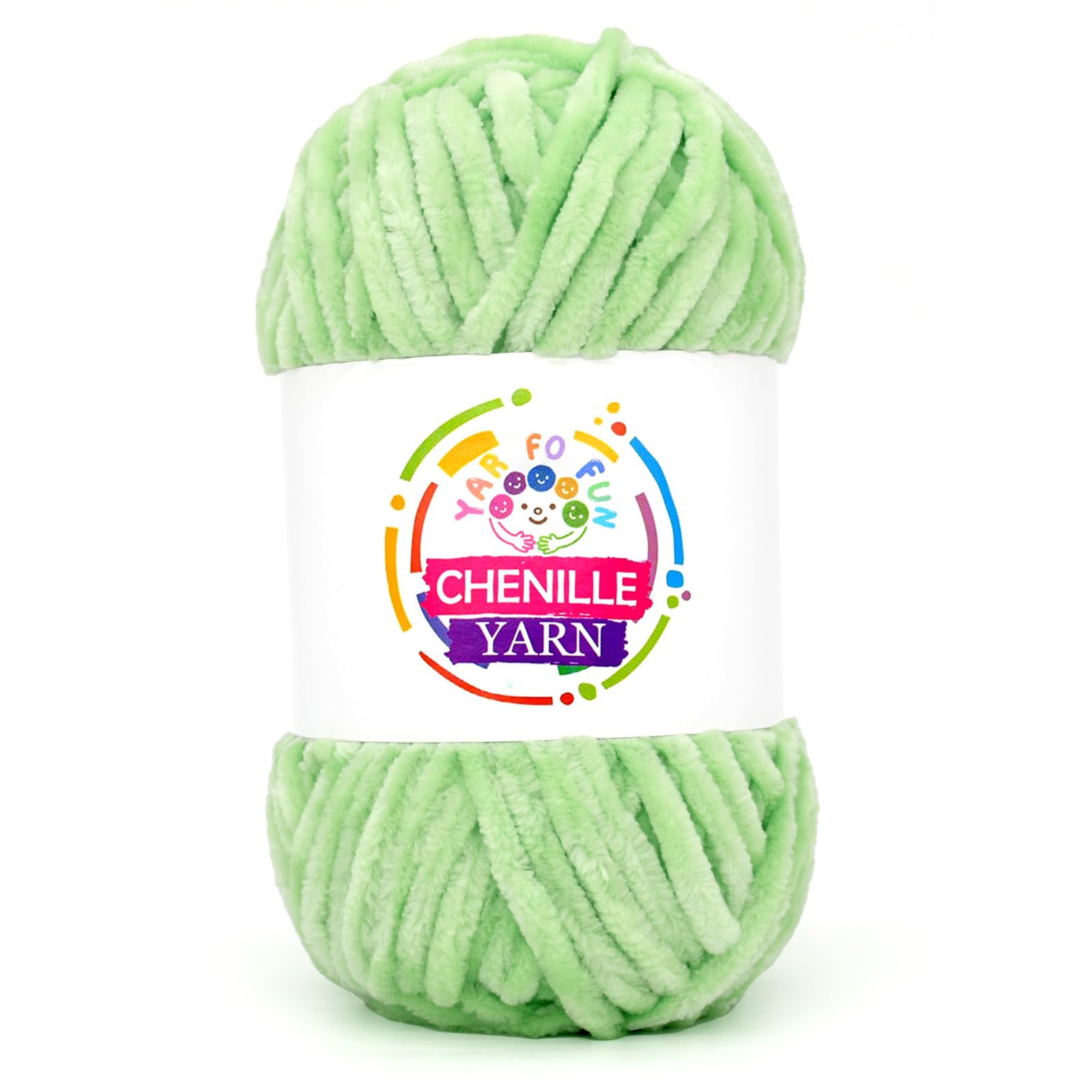 100g Velvet Chenille Yarn for Crocheting,Light Green Fluffy Velvet Plush Yarn Thick Soft Chunky Chenille Yarn Baby Blanket Yarn for Crocheting