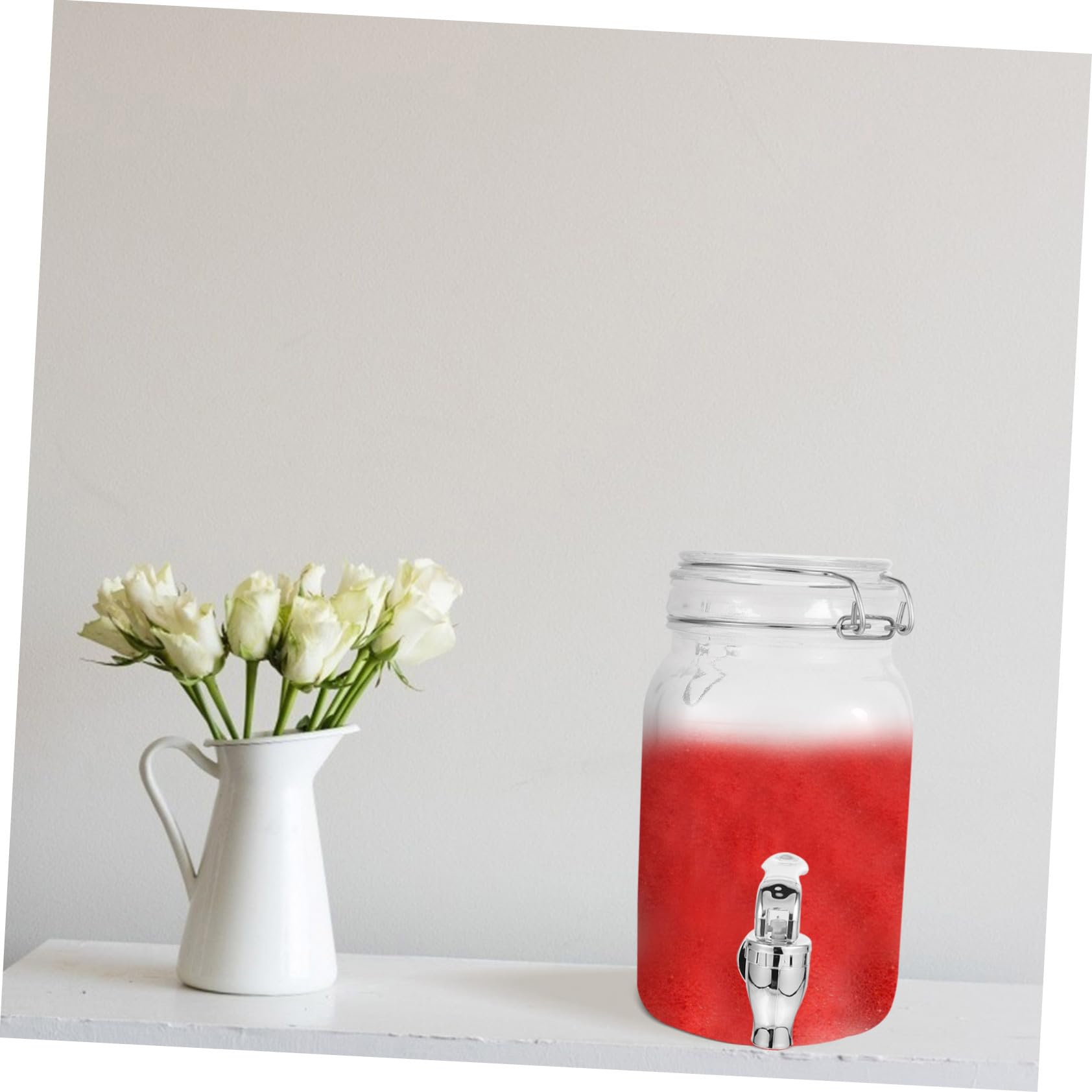 TOYANDONA Dispensador de Bebidas con Grifo 1.5l Vidrio Transparente Abs Práctico para Hogar y Bar Almacenamiento Bebidas Refrescos