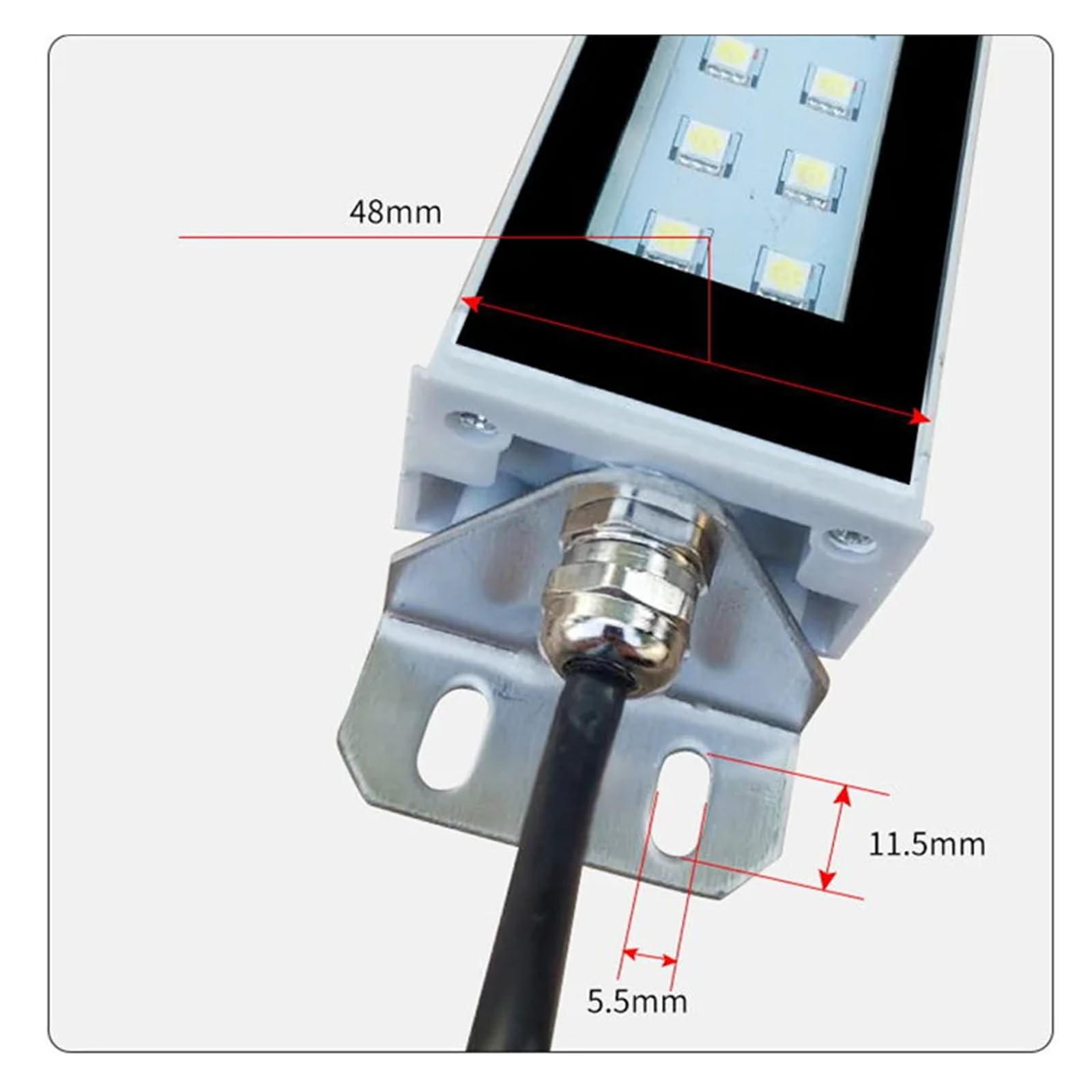 Luce for officina a LED in lega di alluminio 110V-220V 24V-36V IP65 IP67 impermeabile for tornio CNC industriale per macchine utensili da tornio(530MM,24V-36V)