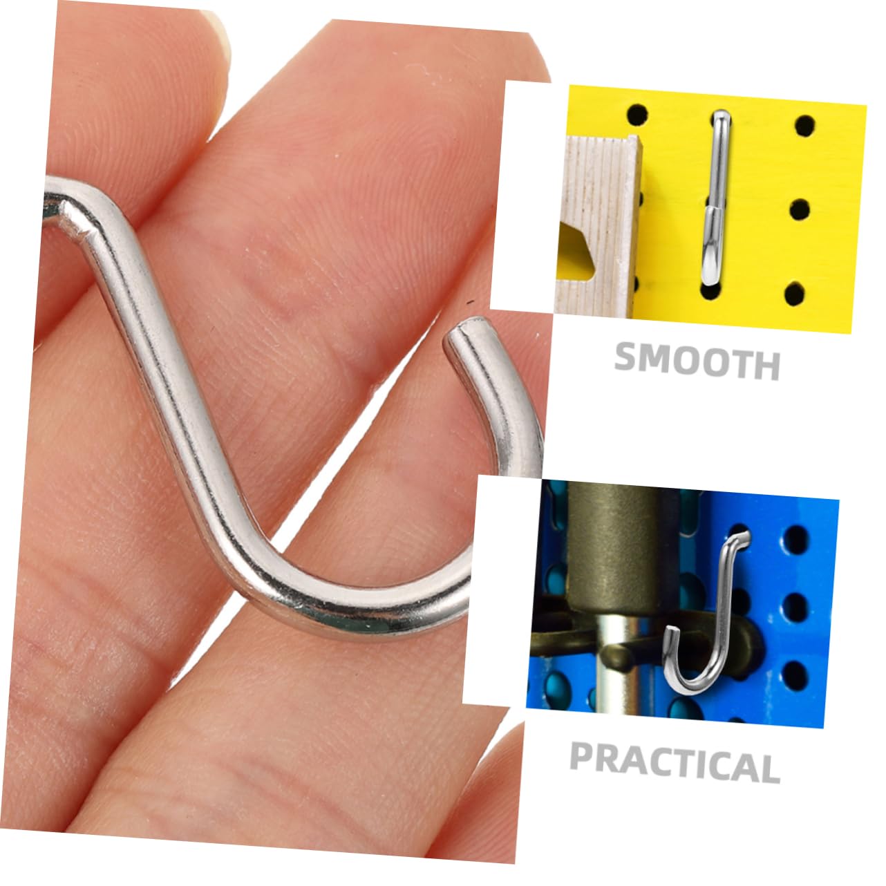 CANIGHT 10 Pack Pegboard Hooks Tool Hangers for Garage Wall Easy Install No Drilling Heavy Duty Grip Hooks