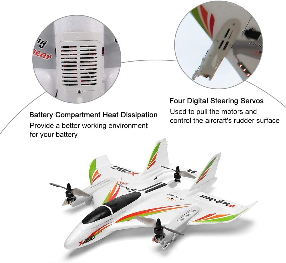 Avión RC Planeador RC Avión De ala Fija con 3 Modelos 2.4g 6ch 3d/6g Helicópteros RC Despegue Vertical Rtf