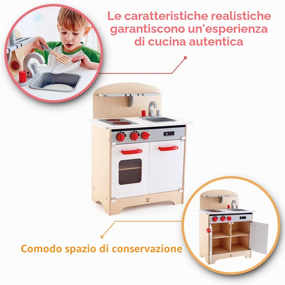 Hape E3152 Gourmet Kitchen - Complete Wooden Kitchen Set