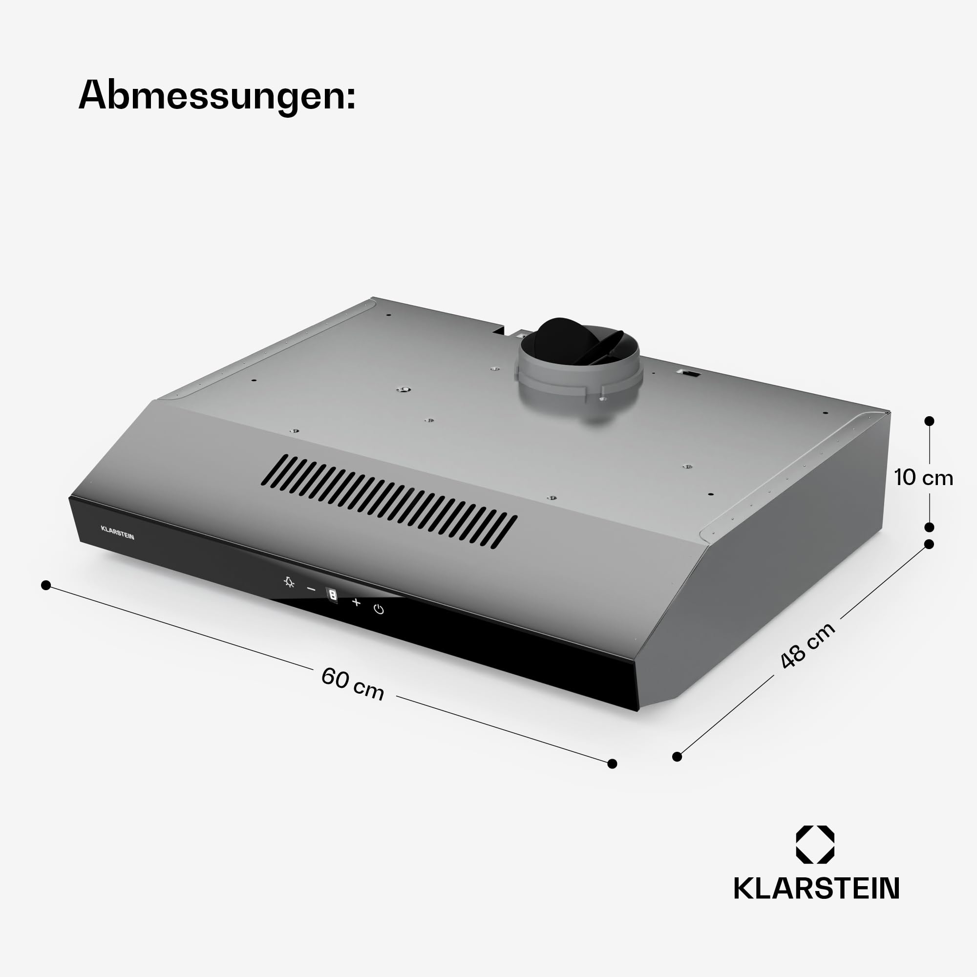 Klarstein Dunstabzugshaube 60cm Abluft Edelstahl 175 m³/h LED Touch-Bedienfeld
