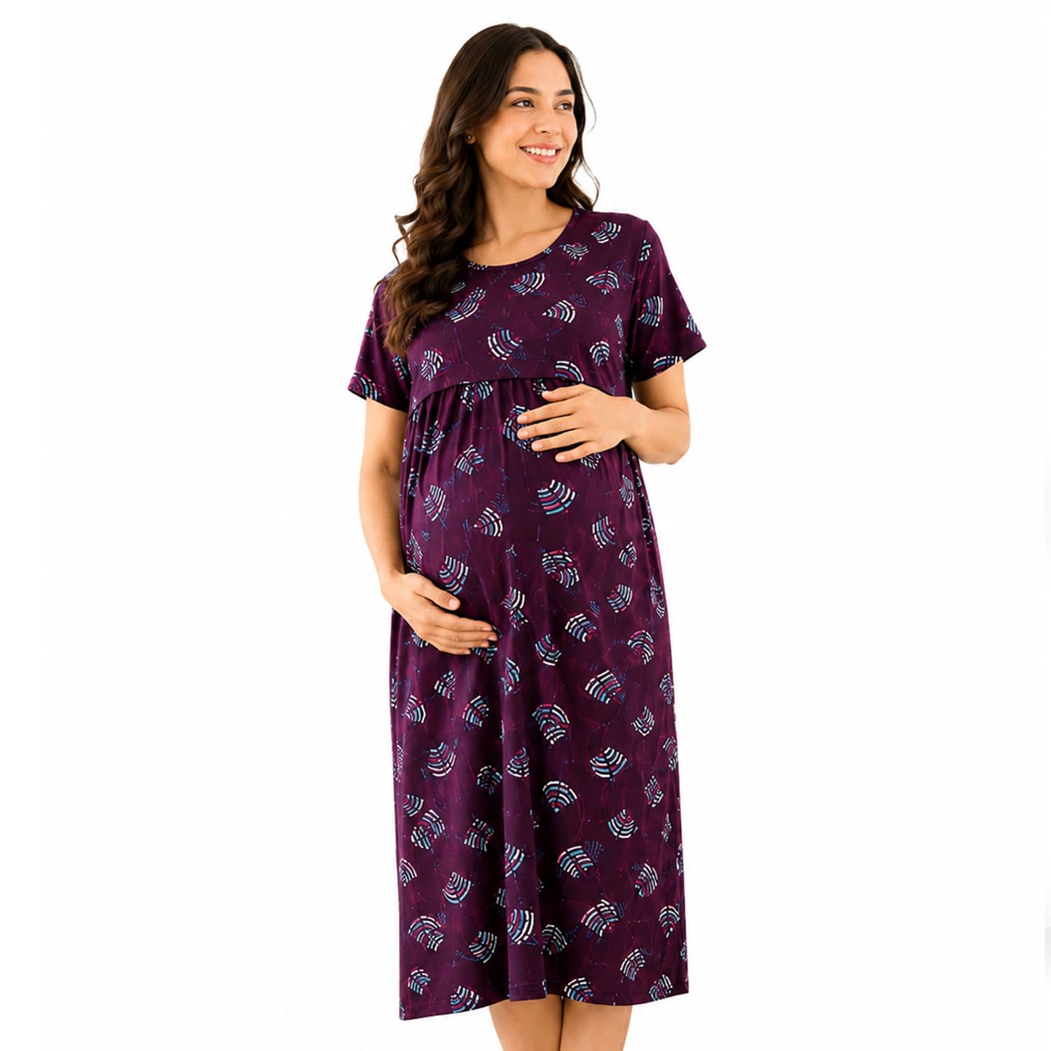 momtobe Women's Cotton Feeding Nighty for Pre and Post Pregnancy-picture-38