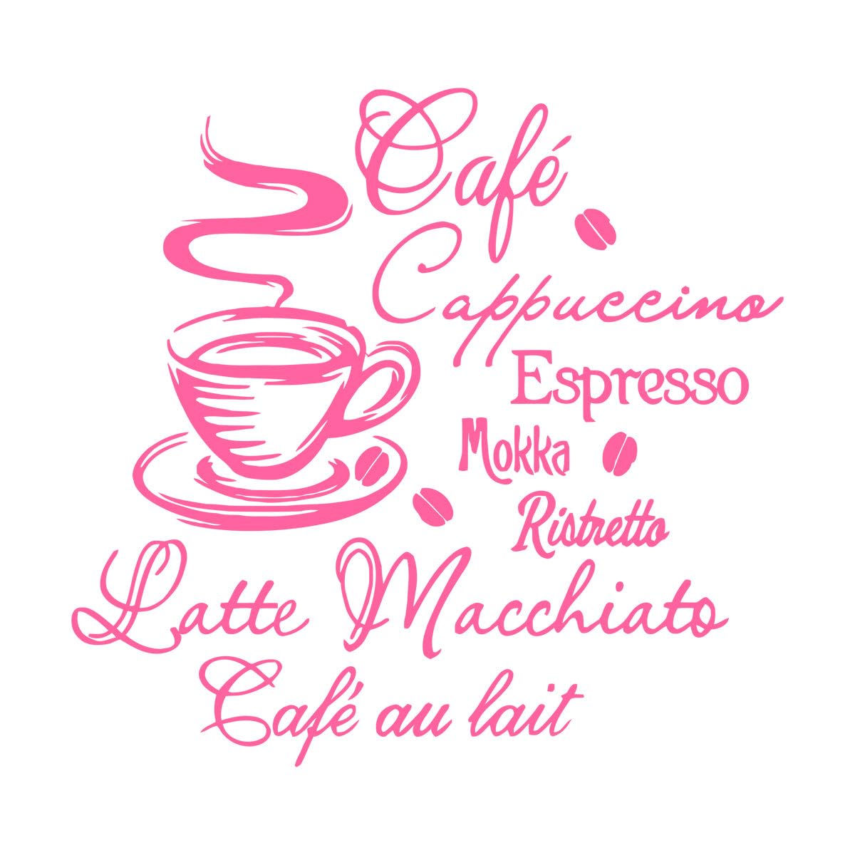 Cafe Wall Stickers Cake Shop Vinyl Wall Decals Coffee Store Modern Home Decoration Living Room Kitchen Decor Art Murals Large - 57x59cm — image 1