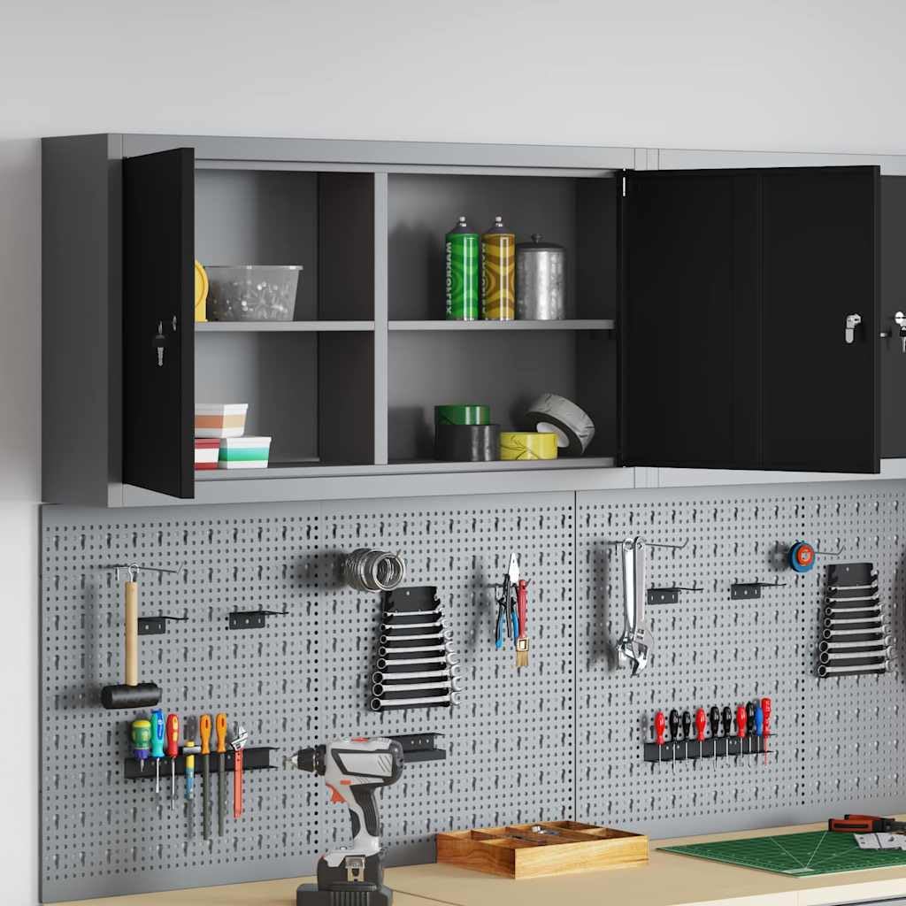 Genérico Armario de Herramientas Negro y Gris 50 x 20 x 55 cm,Bricolaje,Accesorios de Bricolaje,Organización y Almacenamiento de Herramientas,Armarios para herramientas-4103471