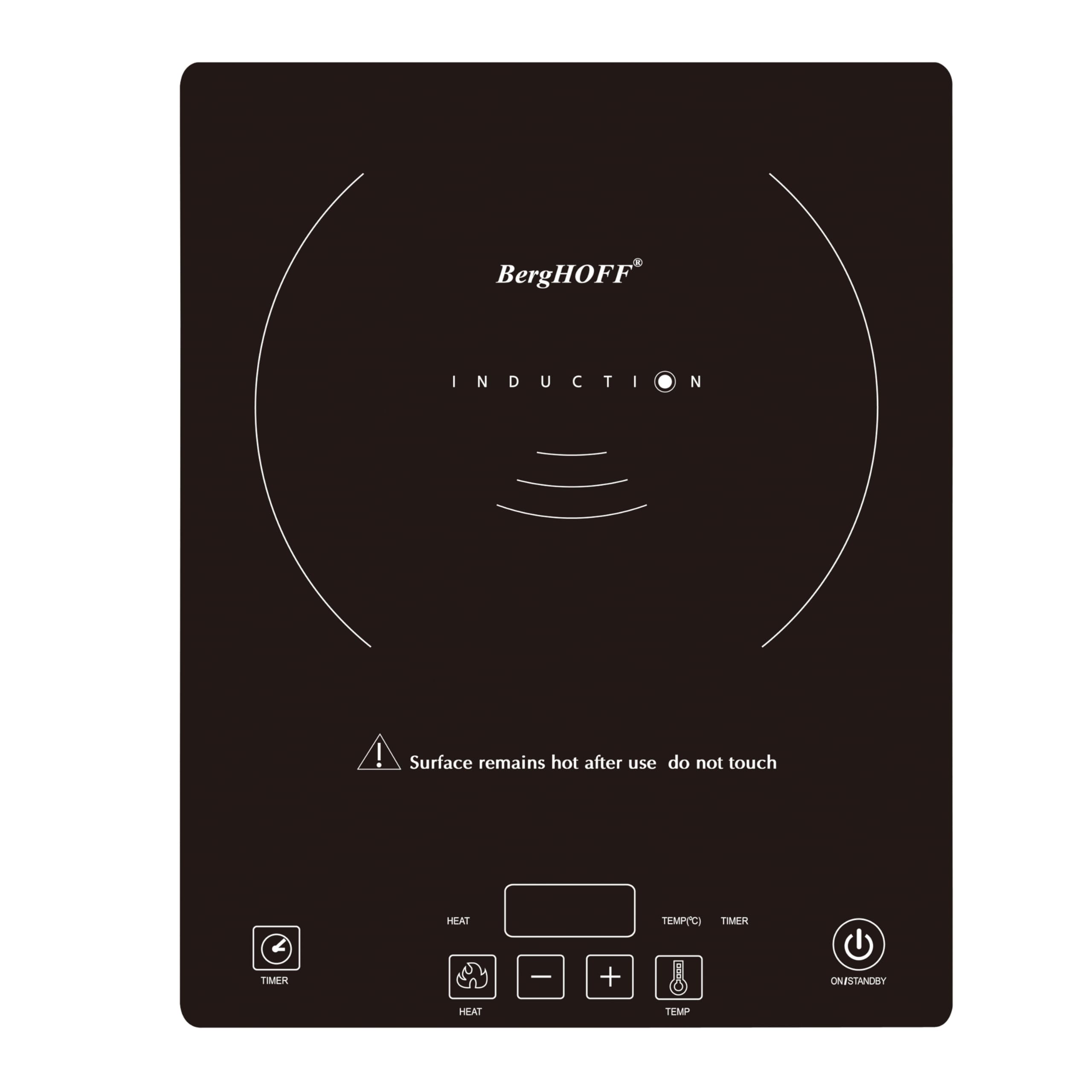 Placa de cocción de inducción con pantalla táctil de vidrio templado Tronic 1800W, detección automática de cacerola, 14 pulgadas, color negro resistente a roturas 3