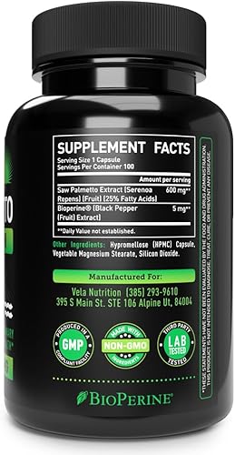 Miniatura 2 de Vela Saw Palmetto - Cápsulas de suplemento extra fuerte de alta absorción, sin mal olor, 1 cápsula al día, 600 mg