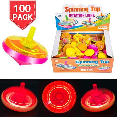 Miniatura 6 de PROLOSO 100 piezas iluminan para arriba Spinning Tops LED intermitentes con giroscopio