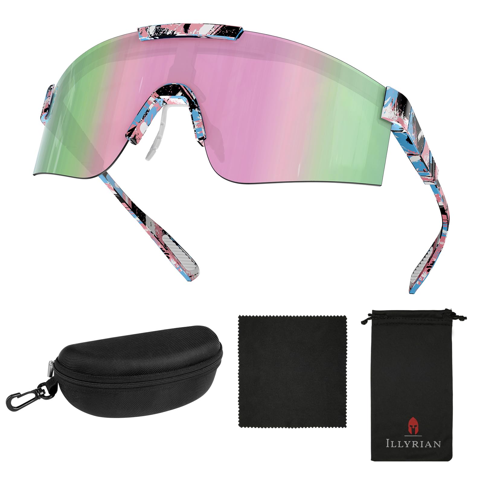 Ambienden Sports Sunglasses Men Women - Polarized Cycling Glasses UV400 Protection- Lightweight Windproof Road Bike Glasses For Cycling Running Skiing Hiking Fishing