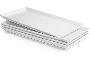 Sweese 15.5” White Platters: Porcelain Serving Trays for All Occasions