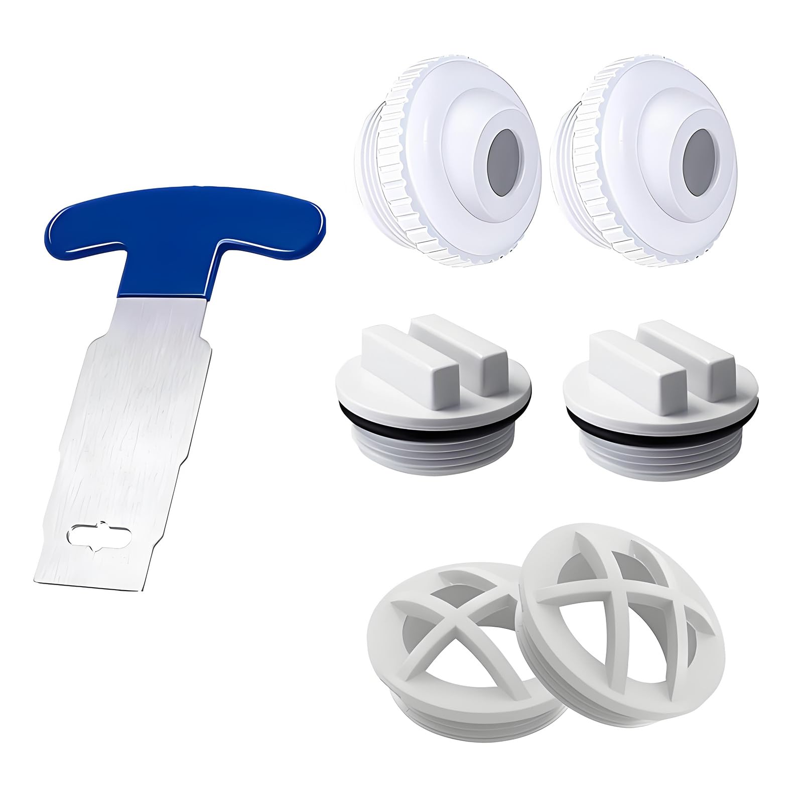 Pool Jets and Drain Plug Threaded Swim Pool Nozzle Plug Set for Enhanced Water Flows Control High Water Inlet Connecting Inlet Fitting Set