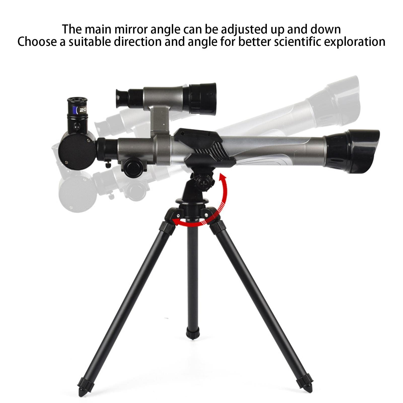 Telescopio astronómico – Escupo científico portátil con trípoy 3 lentes, viaje portátil para principiantes astronómicos, regalos cumpleaños Navidad para niños