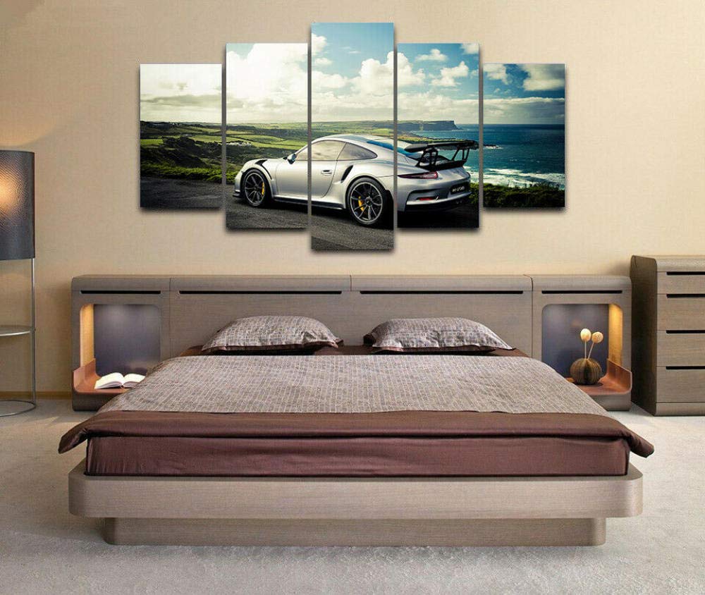 Set 5 Stampe Su Tela Porsche 911 GT3 – Quadro Grande 150x80 Cm, Arte Moderna, Senza Cornice, Per Soggiorno E Parete Domestica