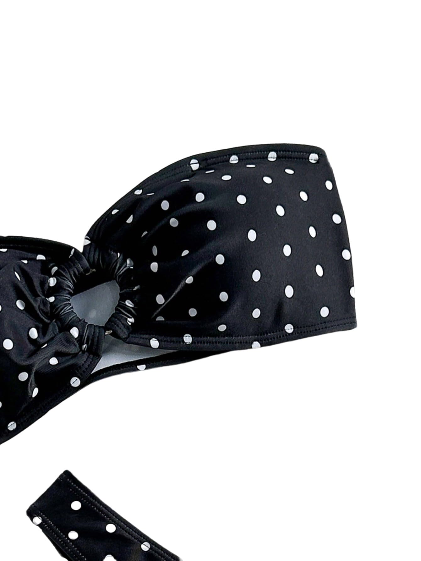 GORGLITTER Bandeau, bikini da donna, set da bagno a pois, costume da bagno a fascia, bikini con taglio outs, senza spalline, set da bagno da spiaggia