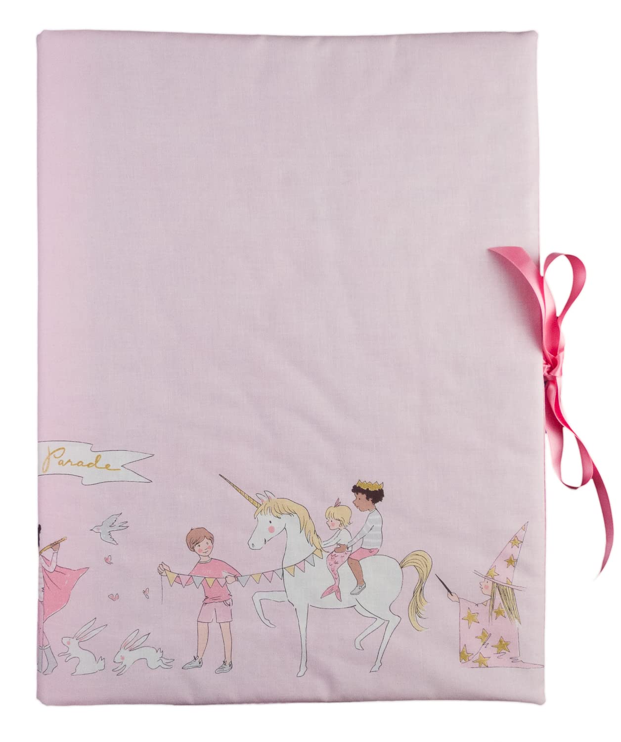 bettina bruder - Sammelmappe DIN A3 - innen 30 Sichthüllen - Einhorn Kinder rosa weiß Vichykaro