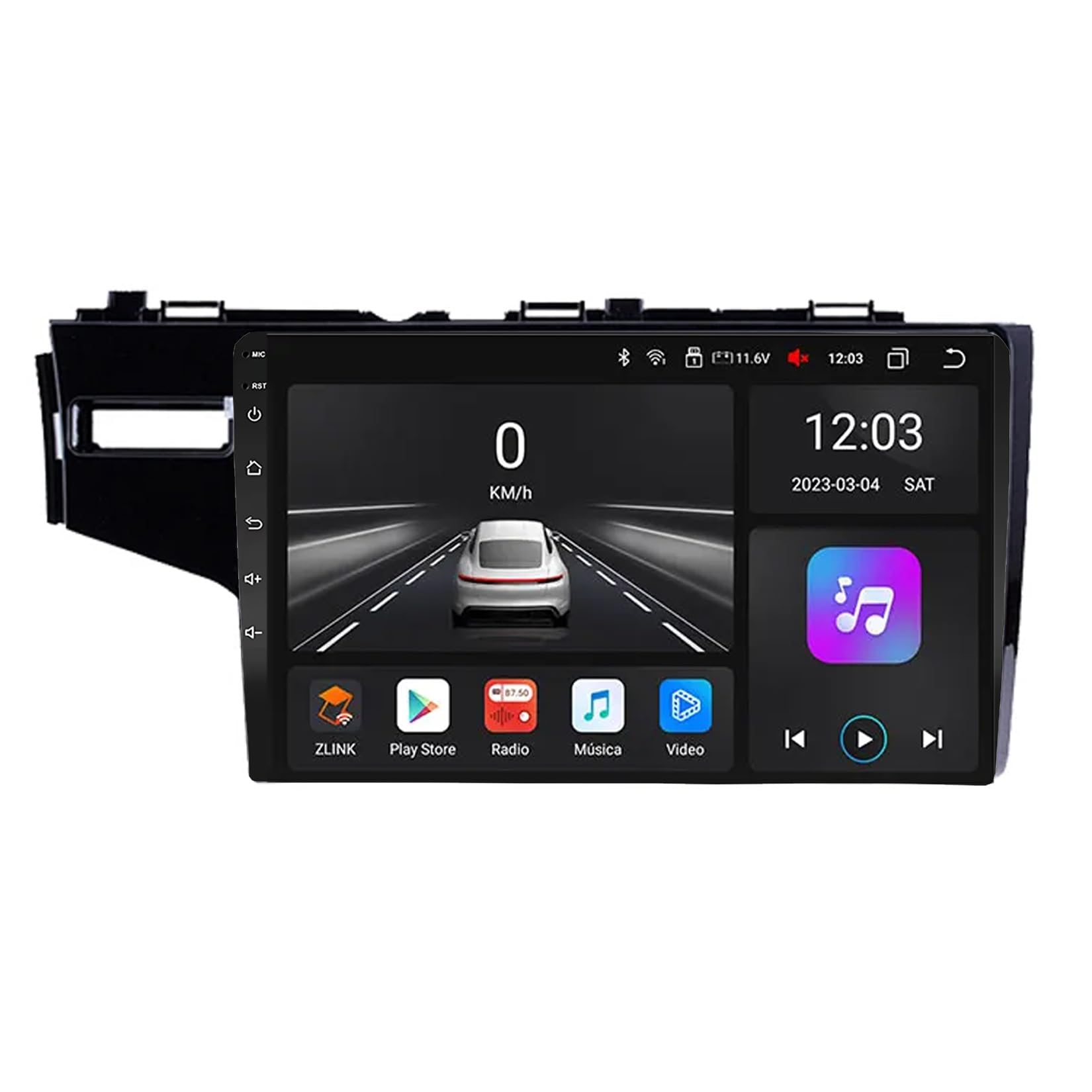 Generico Autoradio con Touchscreen da 10 Pollici Android 15 per Honda Fit Jazz 2014 2015 con BT, FM, DSP, RDS, GPS, comandi al Volante, Telecamera Posteriore, Touchscreen HD, Android Auto (C1 4+64G)