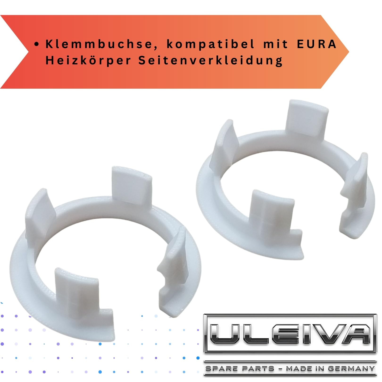 4 Prese A Innesto Printbtw Bianche Per Rivestimento Laterale Radiatore EURA – Ricambio Originale, Plastica, Germania