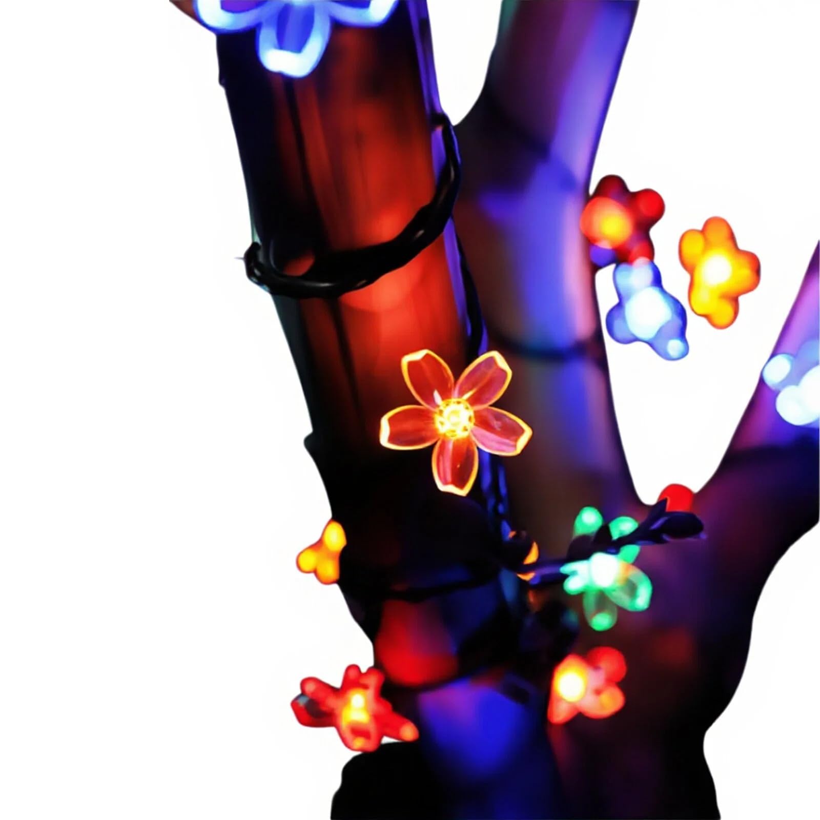 FCHXXDAD Cherry Blossom Light String Outdoor Courtyard Home Decoration Rainbow Flashing Light