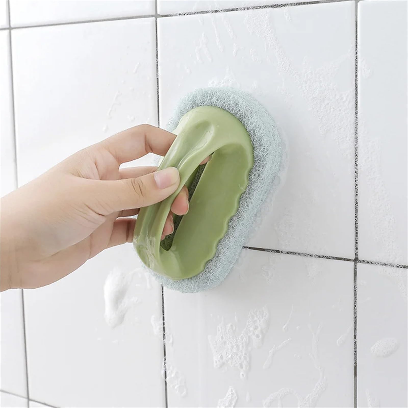 Brosse à Vaisselle 6pcs Cleaning Sponge Brush with Handle Thickened Household Kitchen Bathroom pour Laver La Vaisselle